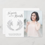 Modernes für immer in unserem Herz-Wings-Foto Dankeskarte (Vorne/Hinten)