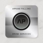 Modernes, futuristisches Knopfgestell mit quadrati Quadratische Visitenkarte (Vorderseite)