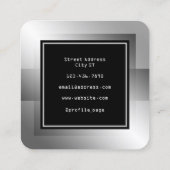 Modernes, futuristisches Knopfgestell mit quadrati Quadratische Visitenkarte (Rückseite)