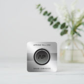 Modernes, futuristisches Knopfgestell mit quadrati Quadratische Visitenkarte (Stehend Vorderseite)