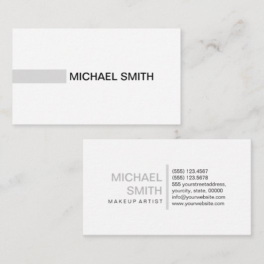 Modernes Gainsboro Elegantes Berufliches Schlichte Visitenkarte (Vorne/Hinten)