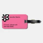 Modernes Gänseblümchen-personalisierter Gepäckanhänger (Rückseite horizontal)