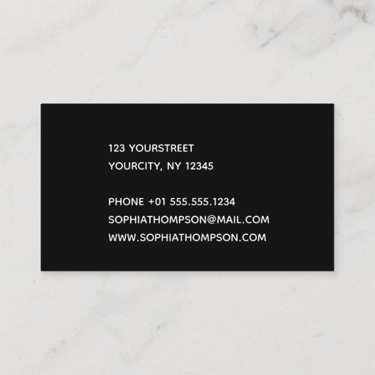 Modernes ganz eigenhändig geschriebes hallo-Skript Visitenkarte (Rückseite)