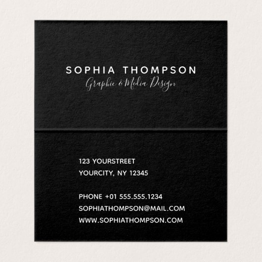 Modernes ganz eigenhändig geschriebes hallo-Skript Visitenkarten (Innenseite Aufgefaltet)