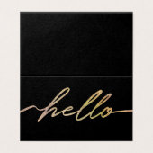 Modernes ganz eigenhändig geschriebes hallo-Skript Visitenkarten (Außenseite Aufgefaltet)