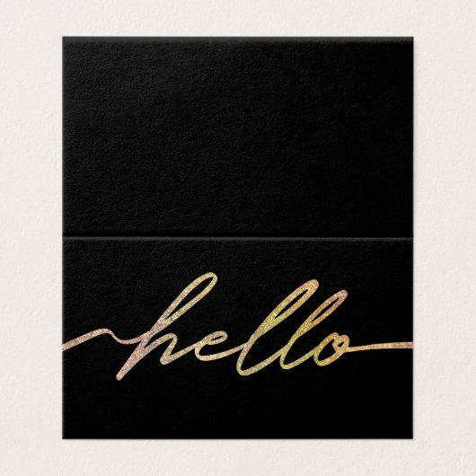 Modernes ganz eigenhändig geschriebes hallo-Skript Visitenkarten (Außenseite Aufgefaltet)