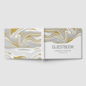 Modernes Gästebuch aus Marmor und Gold (Voll)