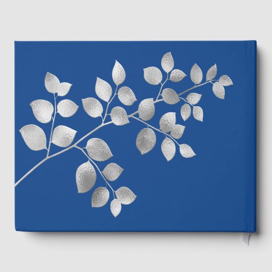 Modernes Gästebuch aus Silver Floral (Rückseite)