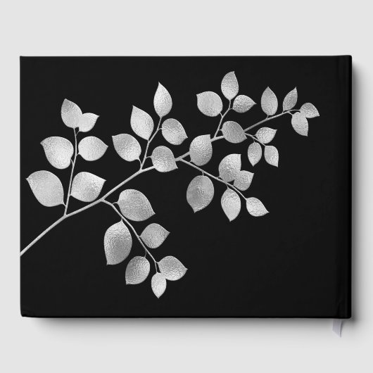 Modernes Gästebuch aus Silver Floral (Rückseite)