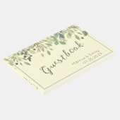 Modernes Gästebuch für Creme und Eukalyptus Weddin (Ecke)