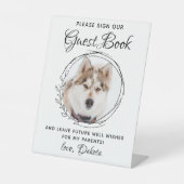 Modernes Gästebuch für Fotos Sockelschild (Vorderseite)