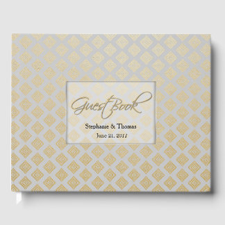 Modernes Gästebuch für Gold und Gray Wedding
