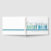Modernes Gästebuch für grüne und blaue Kalligrafie (Voll)
