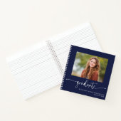 Modernes Gästebuch für Navy Blue Abschluss mit Fot Notizblock (Innenseite)