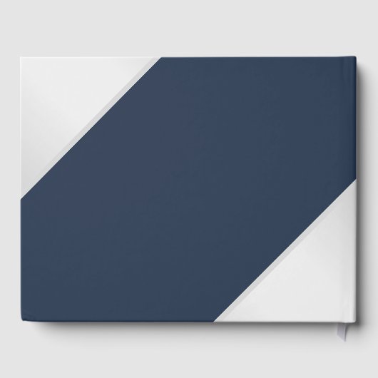 Modernes Gästebuch für Navy Blue und Silver Weddin (Rückseite)