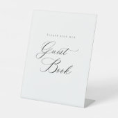 Modernes Gästebuch mit Acrylic Pedestal-Zeichen Sockelschild (Vorderseite)