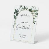 Modernes Gästebuch mit Aquarellfarben Sockelschild (Vorderseite)