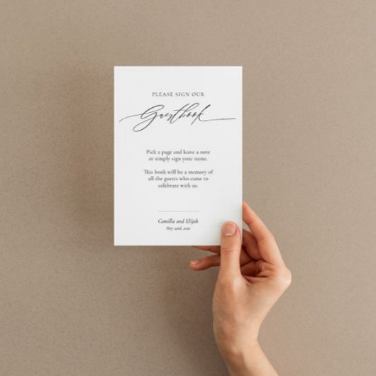 Modernes Gästebuch mit Kalligrafie