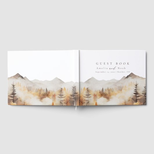 Modernes Gästebuch Rustikale Hütte (Voll)