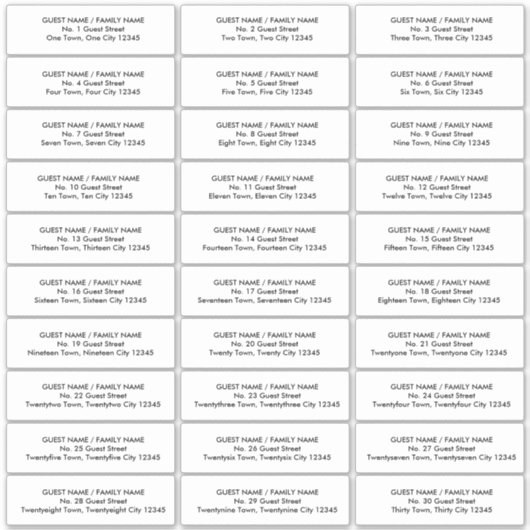 Modernes Gästebuchtel Aufkleber (Vorderseite)