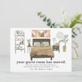 Modernes Gästezimmer Moved Boho Chic Schlafzimmer Ankündigung (Stehend Vorderseite)
