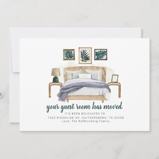 Modernes Gästezimmer Wir haben Boho Moving Ankündigung (Vorderseite)