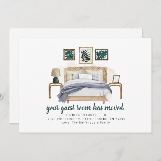 Modernes Gästezimmer Wir haben Boho Moving Ankündigung (Vorne/Hinten)