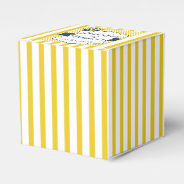 Modernes Gastgeschenk Hochzeit mit blauen und gelb Geschenkschachtel