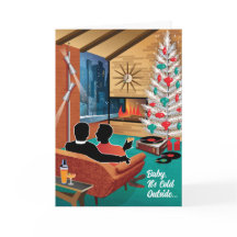 Modernes Gay Couple - Men Holiday Card Mitte des J