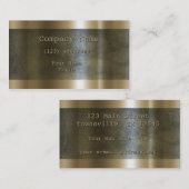 Modernes geätztes metallisches Gold Visitenkarte (Vorne/Hinten)