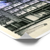 Modernes Gebäude Architektur Zeichnend Poster (Ecke)