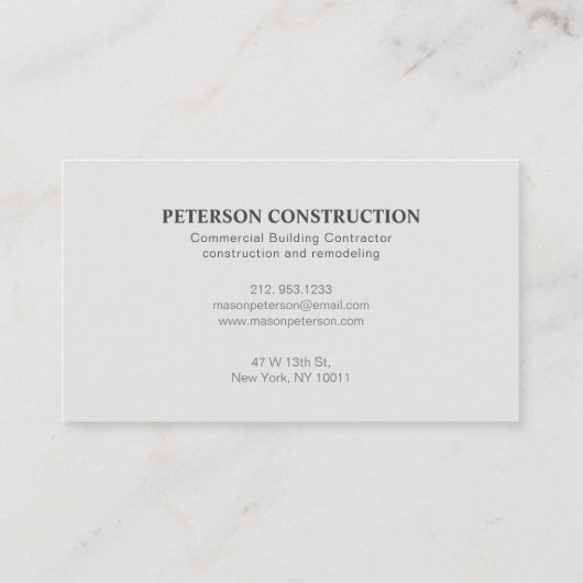 Modernes Gebäude Bauturm Krane Grau Visitenkarte (Rückseite)