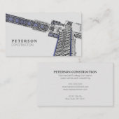 Modernes Gebäude Bauturm Krane Grau Visitenkarte (Vorne/Hinten)