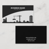 Modernes Gebäude für die Baustelle in Schwarz und Visitenkarte (Vorne/Hinten)