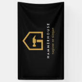 Modernes Gebäude für Schwarz und Golden Constructi Banner (Vertikal)