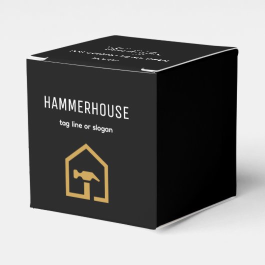 Modernes Gebäude für Schwarz und Golden Constructi Geschenkschachtel (Vorderseite)