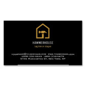 Modernes Gebäude für Schwarz und Golden Constructi Magnetische Visitenkarte (Vorderseite)