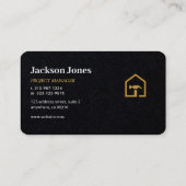 Modernes Gebäude für Schwarz und Golden Constructi Visitenkarte (Rückseite)