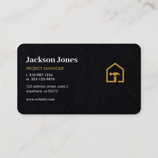 Modernes Gebäude für Schwarz und Golden Constructi Visitenkarte (Rückseite)