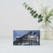 Modernes Gebäude-Monogramm-Büro an der Glasfassade Visitenkarte (Stehend Vorderseite)