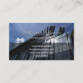 Modernes Gebäude-Monogramm-Büro an der Glasfassade Visitenkarte (Rückseite)
