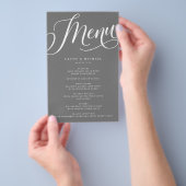 Modernes Geblüht Skript, Graues Paper-Menü Flyer (Handgriff)