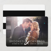 Modernes, gebürstetes Ampersand-Foto Save the Date (Vorne/Hinten)