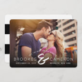 Modernes, gebürstetes Ampersand-Foto Save the Date (Vorne/Hinten)