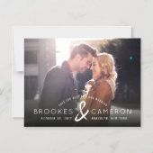 Modernes, gebürstetes Ampersand-Foto Save the Date Magneteinladung (Vorderseite)