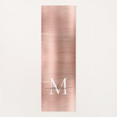 Modernes, gebürstetes Metallic-Rose-Monogramm-Scri Yogamatte (Vorderseite)