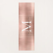 Modernes, gebürstetes Metallic-Rose-Monogramm-Scri Yogamatte (Rückseite)