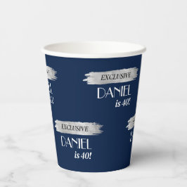 Modernes Geburtstagsmagazin Cover Blue Silver Pappbecher