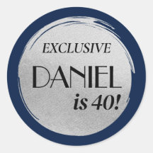 Modernes Geburtstagsmagazin Cover Blue Silver