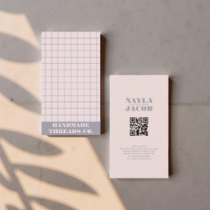 Modernes, gedämpftes, kariertes QR-Code-Muster  Visitenkarte